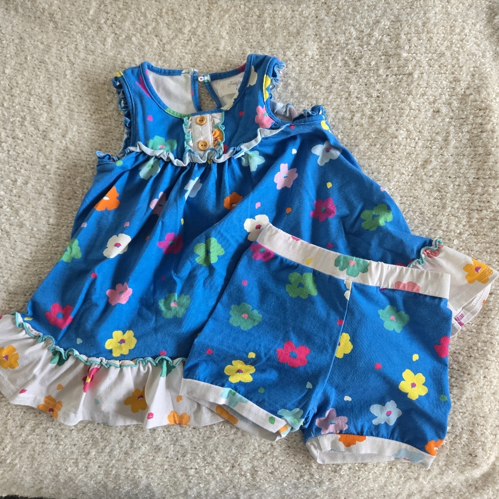 SweetHoney Out To Play Blue Floral Outfit